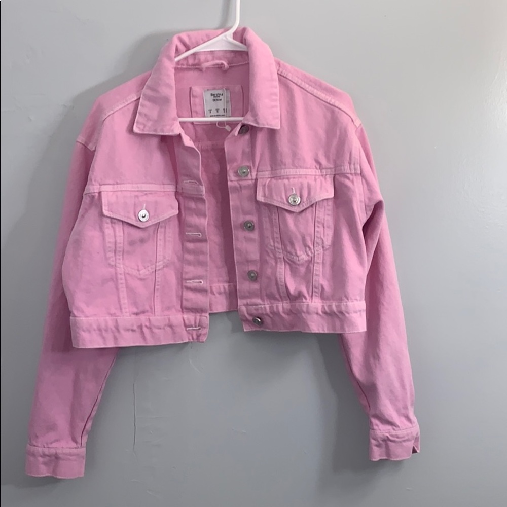 Hot Pink Cropped Jean Jacket